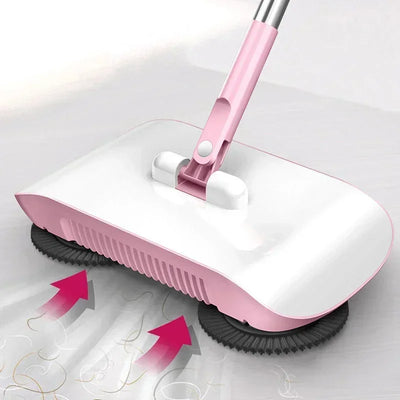 2 in 1 Floor Cleaning Broom Mop Rotatable Sweeper Washing Squeeze Mop Sweeping Machine Handle Broom Cleaning Tool Home Accessory