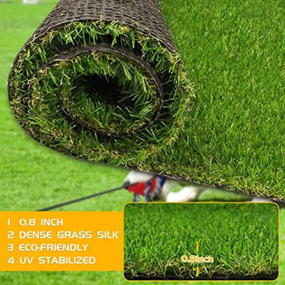 Artificial Grass Turf Rug 4'11"x8' Premium Realistic Garden Playground Dogs Natural Appearance Durable Safe Customizable