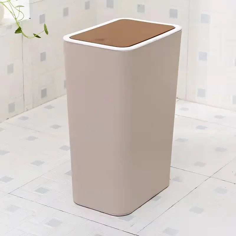 Creative New Rectangular Trash Can Kitchen Bathroom Toilet Trash Can Living Room Room With Lid Trashs Can Nordic Push Trash Can