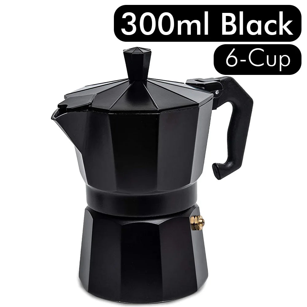 Espresso Coffee Maker Pot Aluminum Moka Pot Classic Italian Coffee Maker Stovetop Home Outdoor Moka Coffee Pot 100/150/300ml