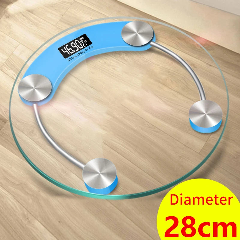 28cm Transparent Bathroom scales LCD Electronic Digital Smart Scale Body Balance Health Scales Battery Floor Scales