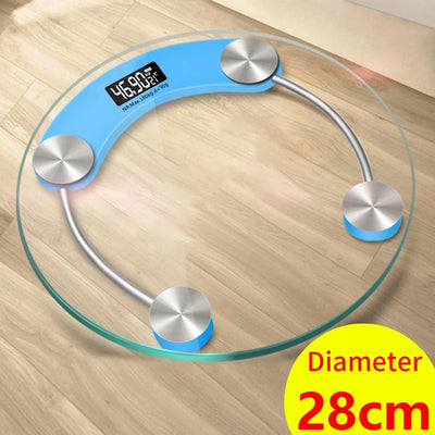 28cm Transparent Bathroom scales LCD Electronic Digital Smart Scale Body Balance Health Scales Battery Floor Scales