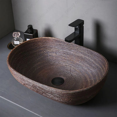 Ceramic Table Sink Porcelain Countertop Vessel Sink For Bathroom Balcony Lavatory Washbasin Above Counter Vanity Bowl Art Basin