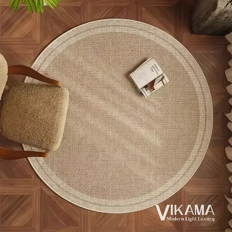 VIKAMA Round Simple Light Luxury Upgraded Material Living Room Bedroom Kitchen Bathroom Thickened Floor Mats Rug Carpet