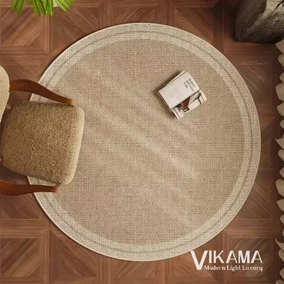 VIKAMA Round Simple Light Luxury Upgraded Material Living Room Bedroom Kitchen Bathroom Thickened Floor Mats Rug Carpet