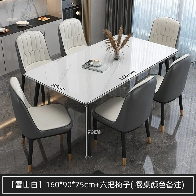 Design Luxury Dining Table Modern Living Nordic Minimalist Dining Table Rectangle Waterproof Set Sala Da Pranzo Home Furniture