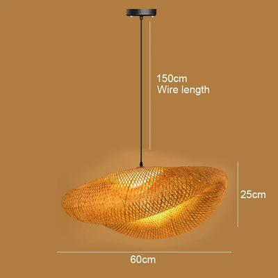 Big Size Bamboo Pendant Lamp Natural Rattan Chandeliers E27 Hand-knitting Café Restaurant Living Room Decor Hanging Lamp Indoor