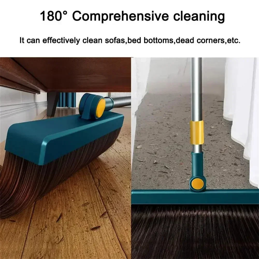 3PCS/Set Foldable Broom And Scoop Set Upright Dust Pan And Brush Set 180 Degree Rotation Dustless Floor Soft Brush Home