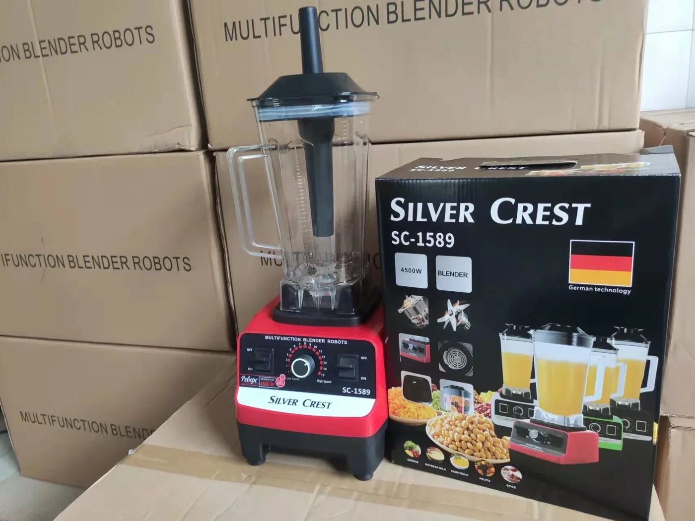 hot sell 4500W 2 in 1 silver crest commercial heavy duty power fresh fruit juicer electrical 2L blender