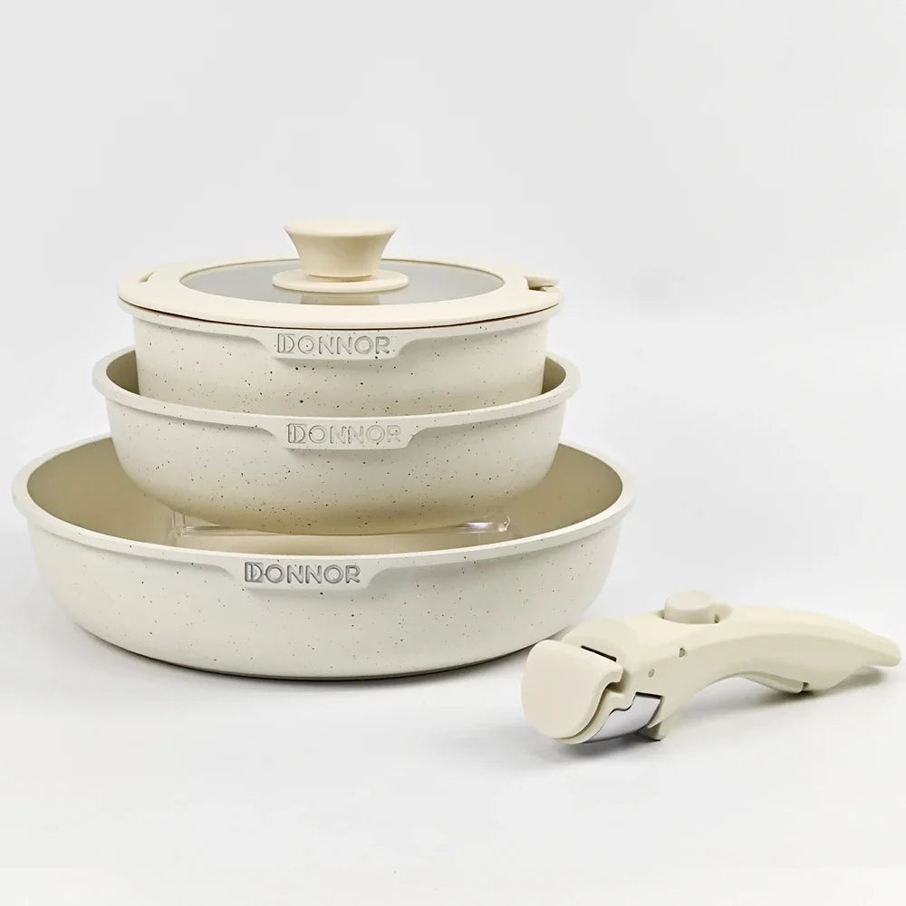 DONNOR Grace 5/17 Piece Kitchenware Set with Thickened Bottom Suitable for Various Cookware Various Kitchen Utensils