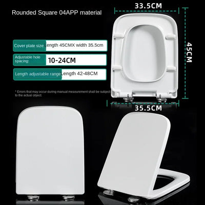 Adjustable Thickened Toilet Cover PP Slow Lowering Toilet Cover  General Purpose Old Style V-U Square O Toilet Cover