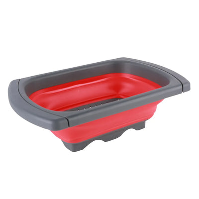 Rectangular Silicone Plastic Folding Draining Telescopic Foldable Water Filter Basket Household Fruit and Vegetable Filte