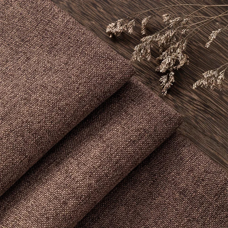 Thickened Plain Linen Fabric Fine By The Meter for Tablecloth Bags Pillow Cushion Cover Sewing Sofa Cloth Wearable Beige Gray