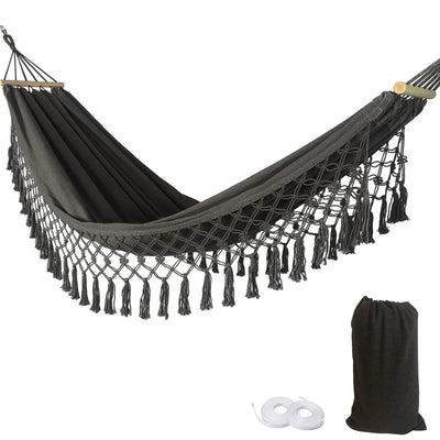 Hammock Outdoor Camping Leisure Canvas Thickened Swing Hammock Anti-rollover Perfect for Garden Patio Backyard