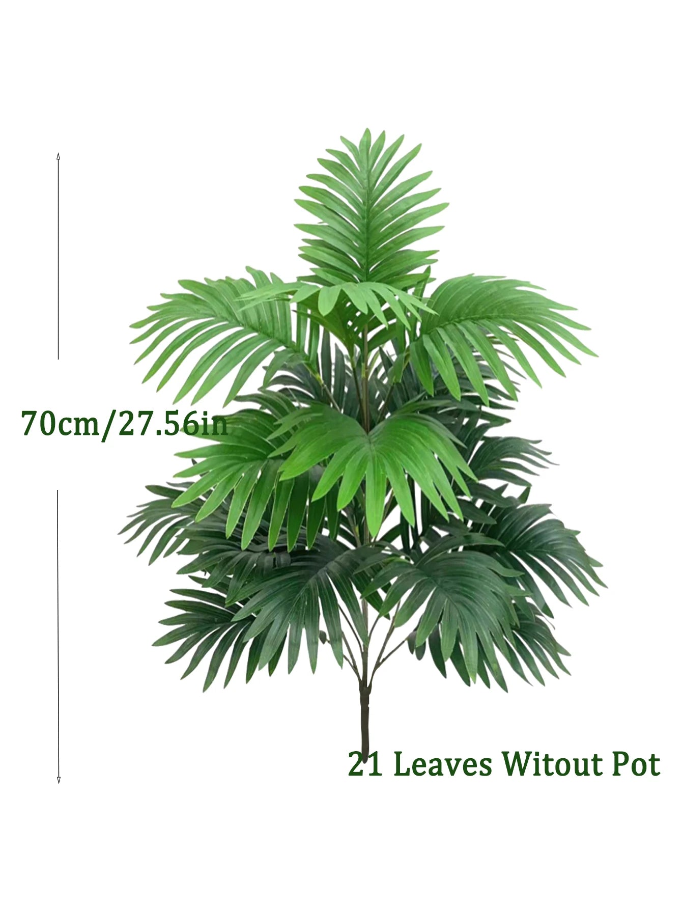 70-80cm Large Artificial Palm Tree Tropical Green Leaves Fake Plants Plastic Monstera Faux Tree Branch for Home Kitchen Decor