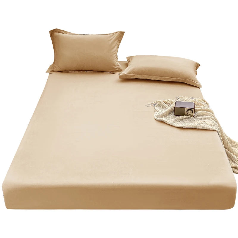 Premium Solid Color Brushed Fitted Sheet,Ultra-Soft Sateen Weave for Cozy Nights - Hypoallergenic and Easy Care Bedding