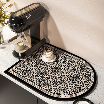 Coffee Machine Mat Waterproof Kitchen Dish Drying Mats Absorbent Drain Pad Non-slip Quick Dry Tableware Faucet Rug Dinnerware