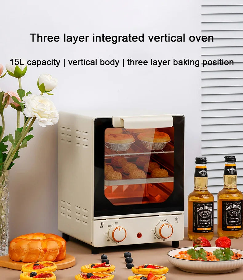 DMWD 15L Mini Electric Bread Oven Household Multifunction Bread Baking Pizza Oven Cake Bread Cookies Baking Machine Toaster