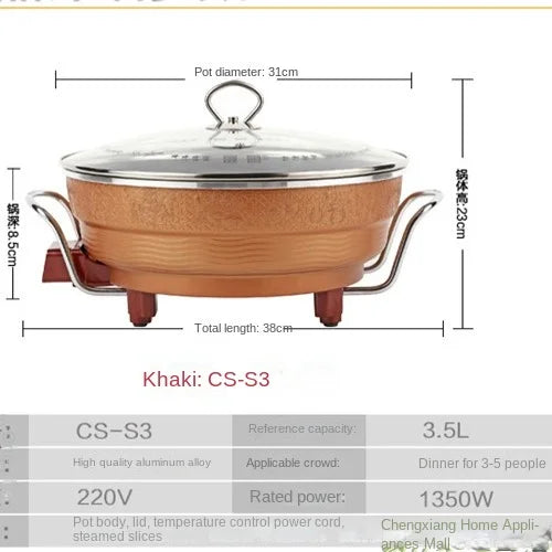 Multifunctional electric hot  heating pot wok electric cooking